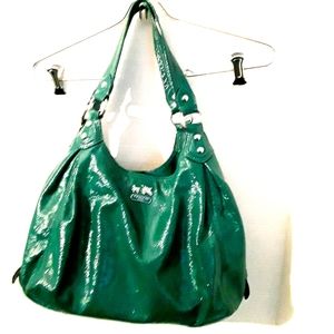 Coach forester green leather shoulder bag